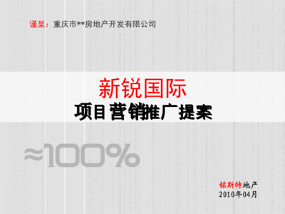 重慶新銳國(guó)際項(xiàng)目營(yíng)銷(xiāo)推廣提案（2010年）